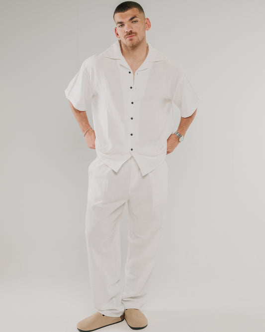 white linen shirt