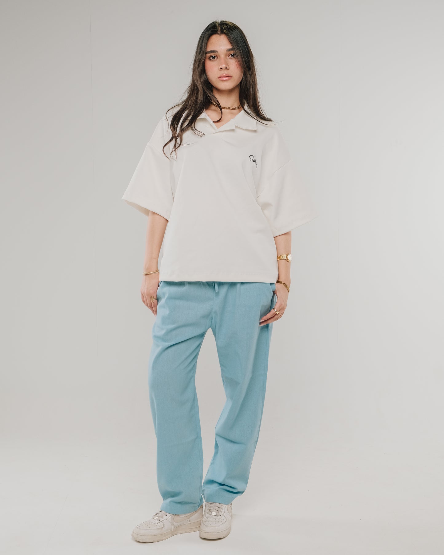 Sky blue linen Pants