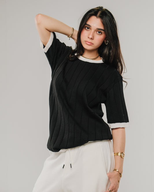 Black Classic Knitted Shirt